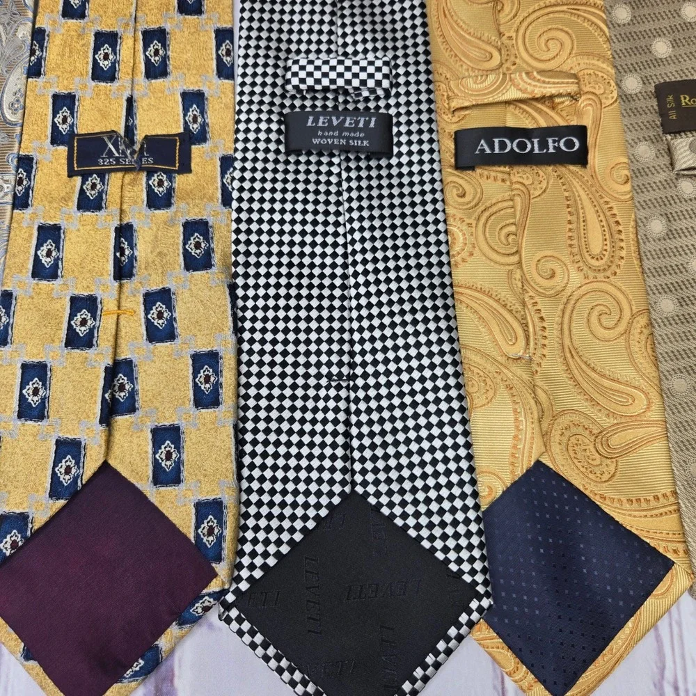 Lot of 11 Mixed Colors Brand Patterns Leveti Dani 100% Silk Formal Business Men